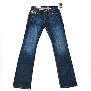 NEW Cinch IAN Men's Boot Cut Slim Mid Rise Blue Jean Dark Wash Denim 31x36